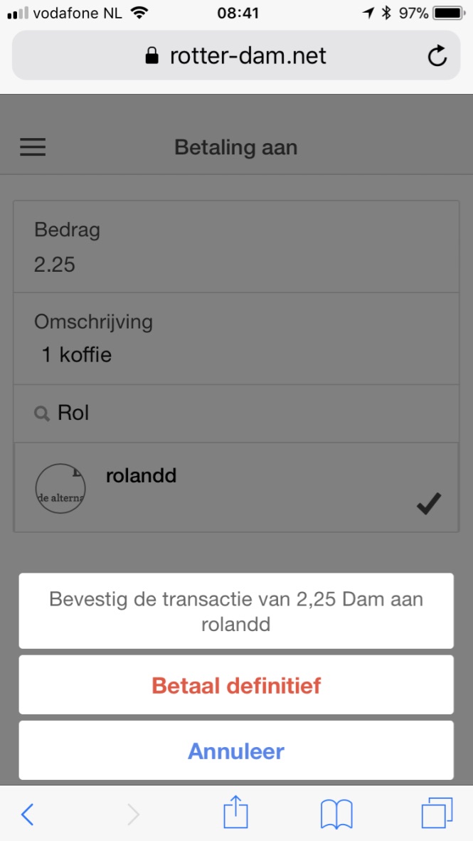 Dam's betaalapp